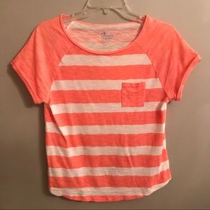 OLD NAVY Choral/White Striped Top. Child L/Adult S